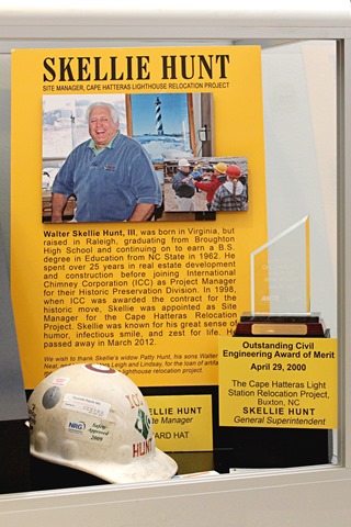 Skellie Hunt's hardhat and award were generously loaned to CCEE for the display.